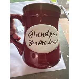 Abbey Press Grandpa You Are Loved Maroon Ceramic Coffee Mug Religious Sentiment